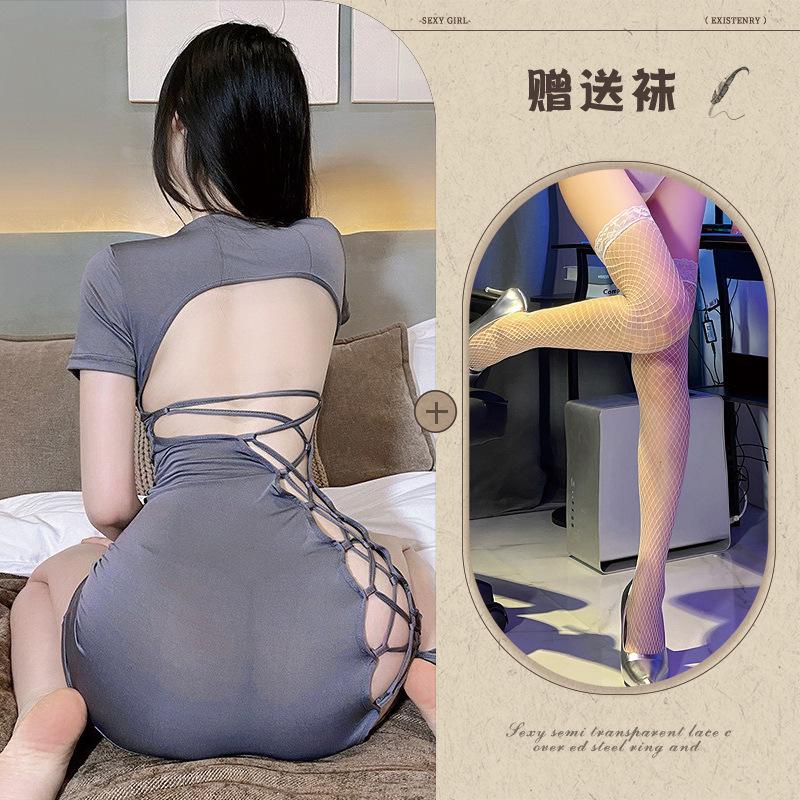 Erotic Lingerie Passionate Hot Leopard Print Sexy Onesie Flirting Open Tie Seduction Bed Passion Suit Woman