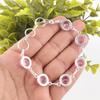 Morganite Gemstone 925 Sterling Silver Jewelry Handmade Bracelet 7-9" For Her RB-13-10