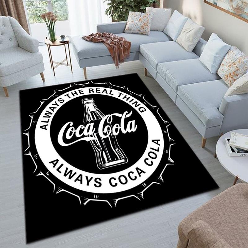 Christmas Gift Halloween Themed Cola Beverage Coca Cola Carpet Is Suitable for Living Room and Bedroom Doormats Office Balcony Decorative Carpet V27