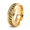 European and American Jewelry Viking Text Rotatable Chain Ring Men and Women Casual Style Arc Rings