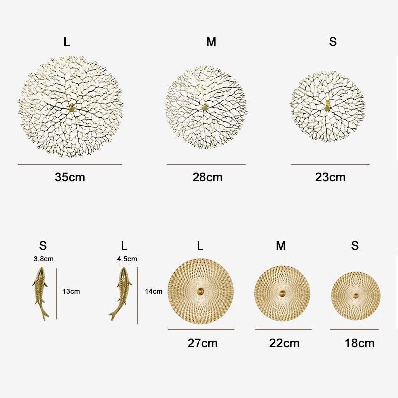 3D Fish Living Room Foyer Background Wall Decoration Metal Wall Decoration Pendant Copper Carp Treasure Pot Art Home Decoration