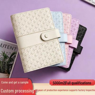 Woven Texture Patchwork A6 Binder PU Leather Cash Budget Notebook