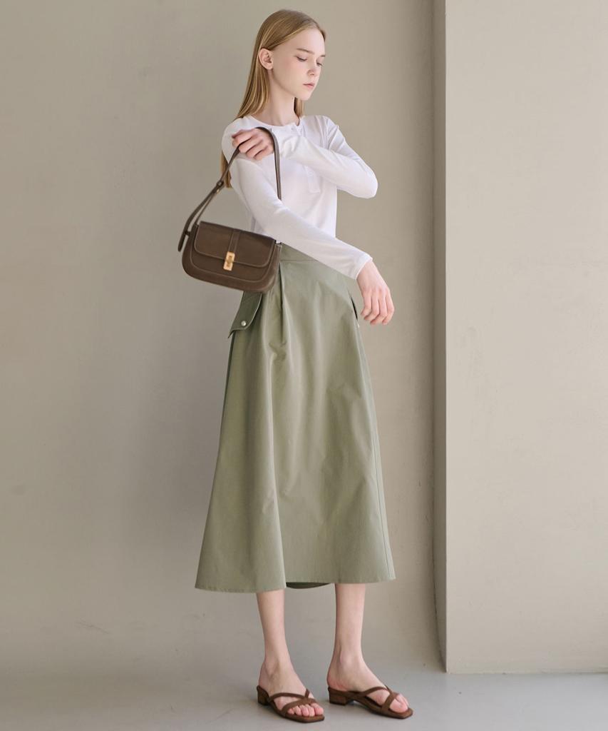 LUSIDA Rustling Pocket A-Line Skirt_2 Colors