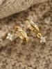 6/3 Pcs Trendy Stainless Steel Flower Earring Set For Women Vintage Crystal Zircon Drop Earrings Hypoallerg Piercing Jewelry New