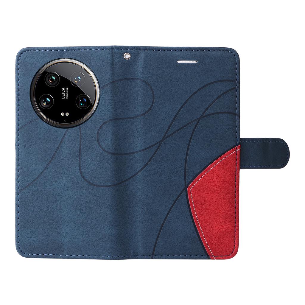 For Xiaomi 14 Ultra Leather Case Wallet Stand Color Splicing Phone Cover