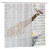 Funny Animal Shower Curtain Giraffe Jungle Safari Tropic African Wildlife Black And White Modern Designer Cool Bathroom Decor