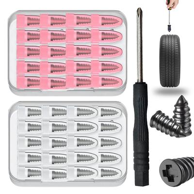 /80/60/40PCS Universal Vacuum Car Tyre Repair Rubber Nail For Car Motorcycle Scooter Tubeless Tire Repair Kit Glue Free Tire