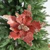 Simulation Christmas Flower 35cm Flannel Sequins Christmas Flower Christmas Tree Ornament Home Christmas Ornament