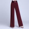 2026 Spring/Summer Women's High-Waisted Wide-Leg Casual Dance Pants - Non-Iron, Side Zip, Straight Leg Design