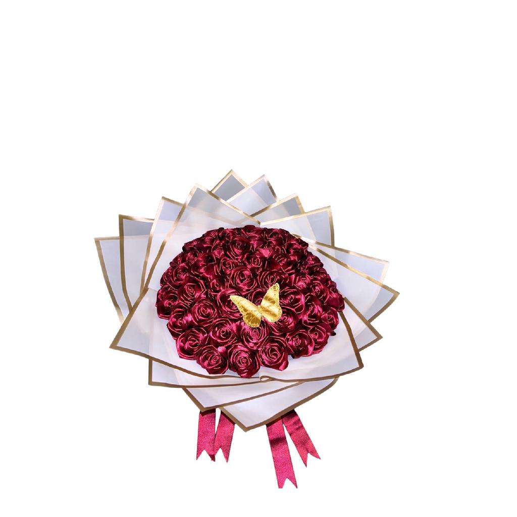 Ribbon Rose Bouquet Gift 51 Pieces Red Girl Promise Promise Engagement Wedding Anniversary Gift Bouquet