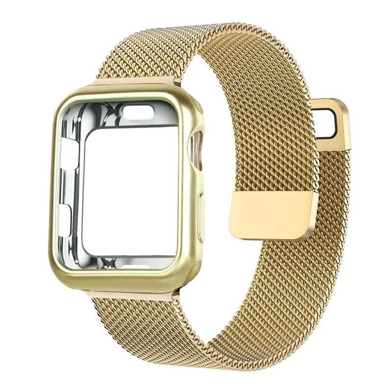 Custodia Milanese+Cinturino per Apple Watch Band 9 8 7 6 SE 5 4 49MM 41mm 40mm 44mm 42mm 38mm Cinturino per Iwatch Serie 9 Correa 45mm