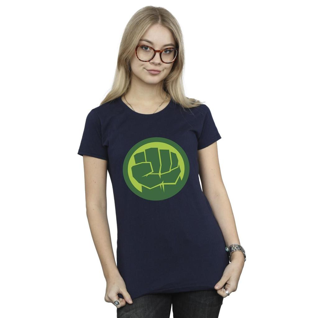 Marvel Womens/Ladies Hulk Chest Logo Cotton T-Shirt
