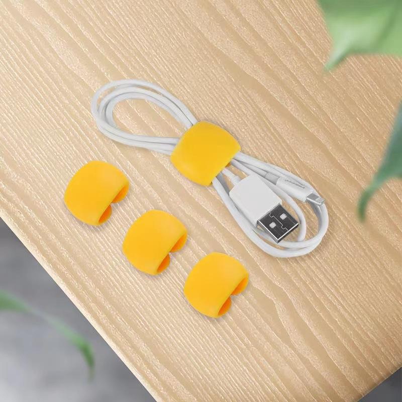 4pcs/set Data Cable Winder Earphone Cable Tie Fixing Clip USB Charger Line Cable Holder Desk Organizer Management Clips