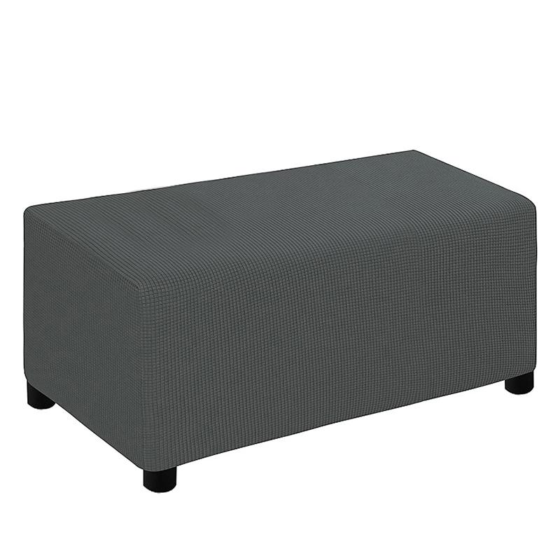 

1 шт. Полиэстер Большой Чехол для Табурета Прямоугольный Защитник Пуфика Эластичный Натяжной Чехол Стрейч Съемный Однотонный M глубокий/серый