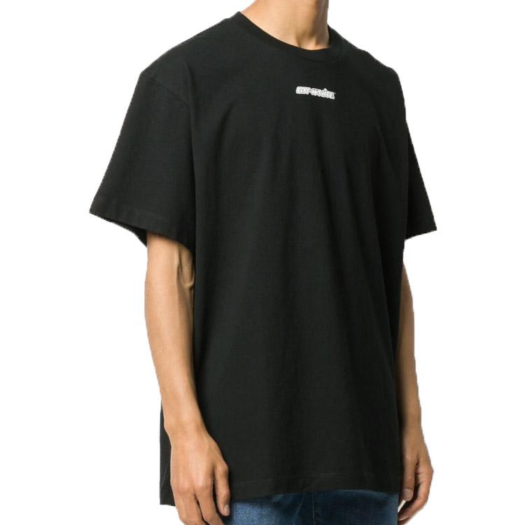 Off-White Marker Short-Sleeve Over Tee Black/Red Men Tops OMAA038E20JER0021025