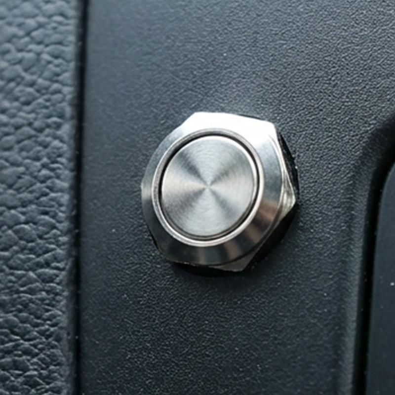 12mm Momentary Push Button Switch 12V Waterproof Power Pushbutton Small Round Chrome Stainless Metal 2pin N/O Switch Cable