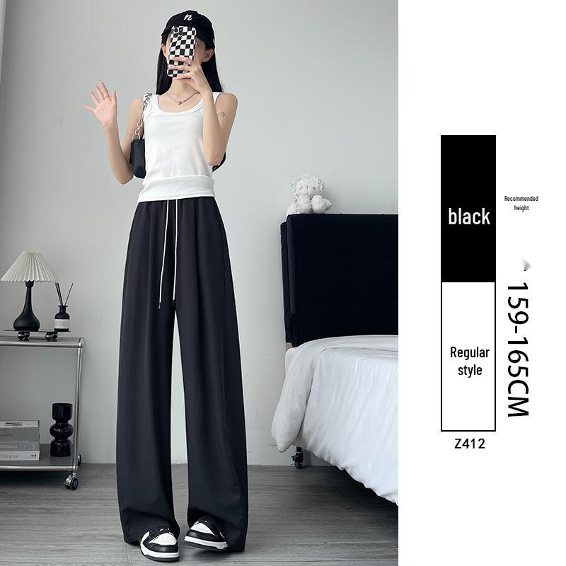 White Women's Wide-Leg Quick-Dry Ice Silk Pants