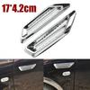 1 Pair 17*4.2cm Plastic Chrome Car SUV Air Flow Fender Side Vent Sticker Decor