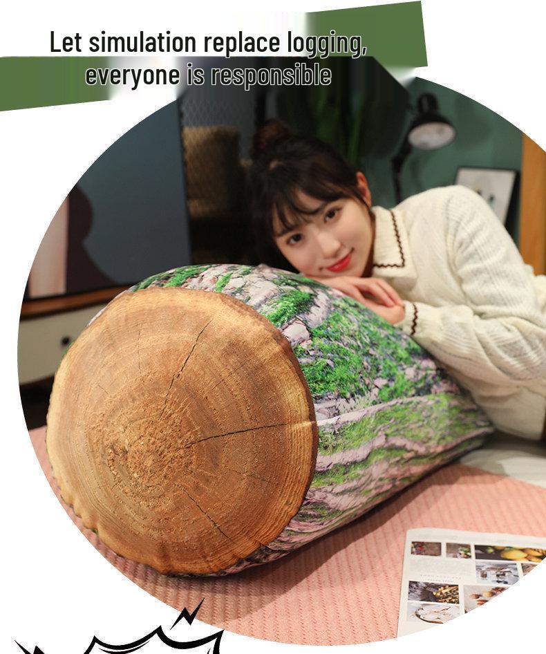 Creative Cylindrical Wood Log Cushion
