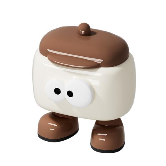 

Диспенсер для зубочисток Подставка для ручек Мультяшный дизайн Многофункциональный 2 отделения С крышкой Держатель для зубочисток Настольный ящик для хранения A