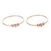 Purple Gold Three Round Beads Ring, Simple Temperament Color Gold Plated Rose Gold Ring