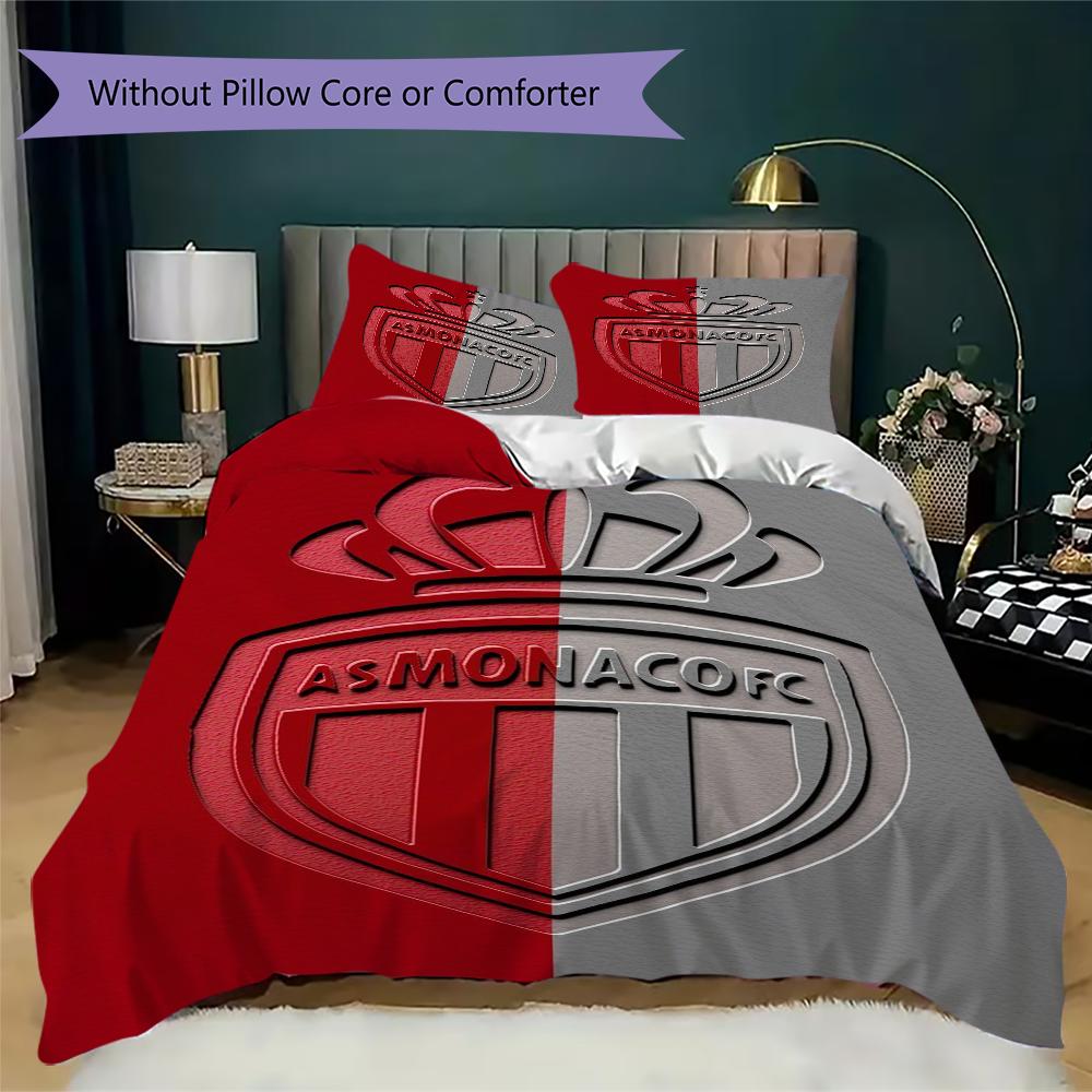 AS Monaco F Pattern Bedding,Quilt Set Quilt Cover Pillowcase Home Birthday Gift(1 * Duvet Cover + 2 * Pillowcase, Without Core)_lx