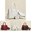 Fashion Solid Color Crocodile Texture Women Casual Shoulder Bag Three Piece Set For Daily Use And Office Commuting