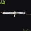 Double Layer Pearl Pet Necklace Adjustable Flower Pendant Pet Pearl Collar Sweet Dog Princess Necklace Birthday Party