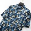 DIBENZE Men's Summer Casual Floral Short-Sleeve Shirt
