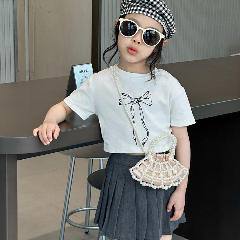 Stylish Pearl Shoulder Bag For Girls And Boys With Unique Fan Shape Design