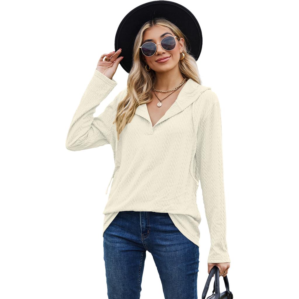 Ladies' New Versatile Work Four Seasons Leisure Daily Sexy Beautiful Loose Top Long Sleeve T-Shirt