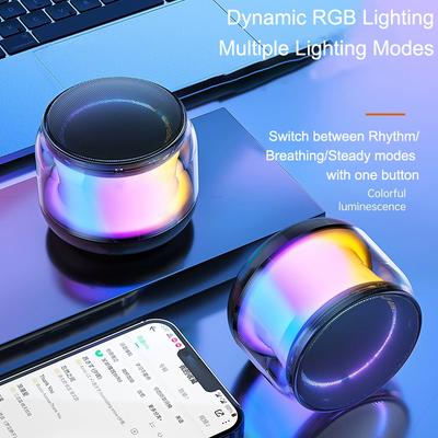 Mini Tragbare Bluetooth-Lautsprecher Kabellos Mit Mehrfarbigen Lichtern, Stereo-Kopplung Desktop & Tragbarer Kabelloser Lautsprecher