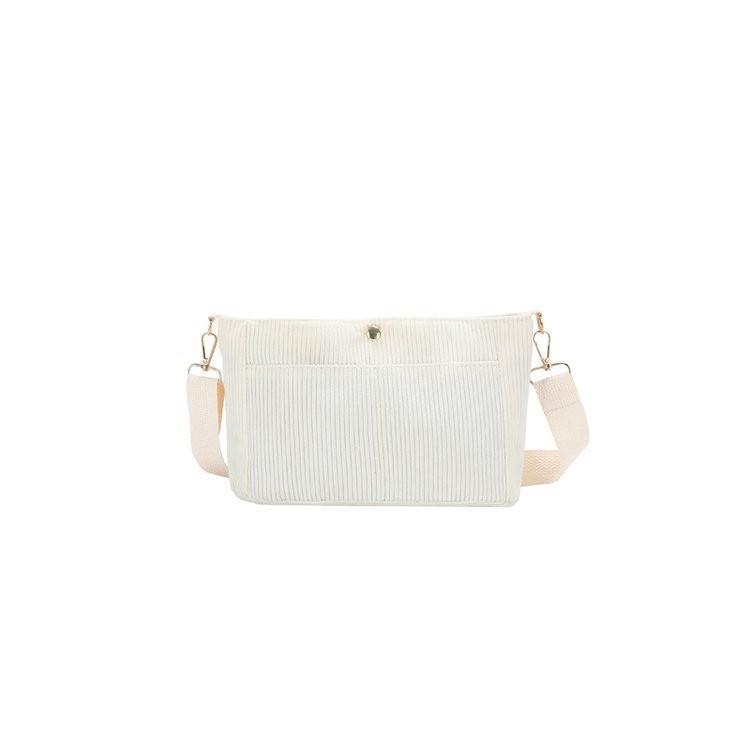 

Elegant Retro Checkered Small Handbag For Women Crafted From Luxurious Corduroy Material белый