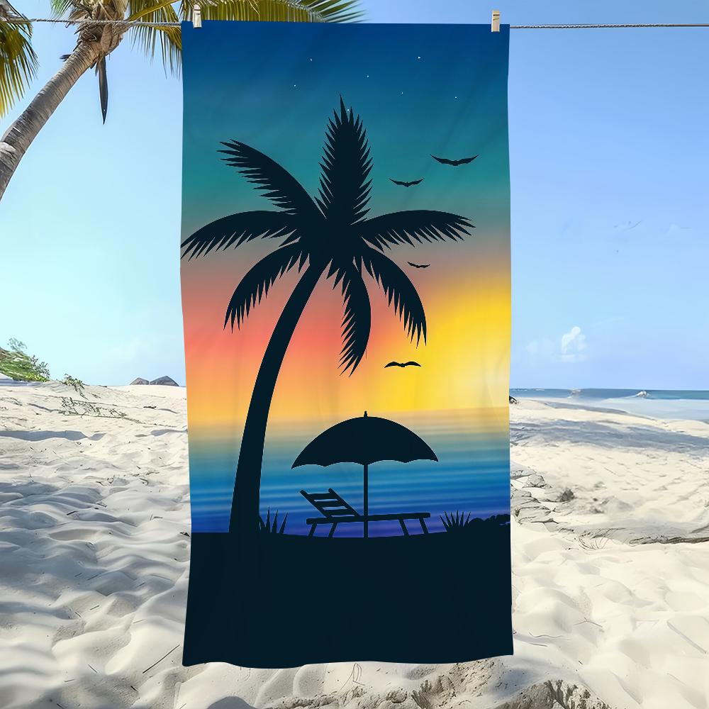 Palmenbaum Handtuch Strand Übergröße Weich Ultra Saugfähig Schnell Trocknend Groß Pool Reise Camping Badezimmer