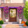 2pcs UV-Resistant Artificial Morning Glory & Eucalyptus Hanging Decor - Perfect for Home Garden Weddings Versatile Outdoor Decor