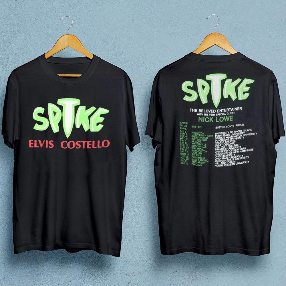 

Elvis Costello 2 sides black shirt Unisex tour JJ4975 S