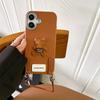 Plush Bear Goodluck Mobile Phone Case Is Suitable For Apple 16Promax Silicone Tpu Imitation Leather Iphone15 Rope.