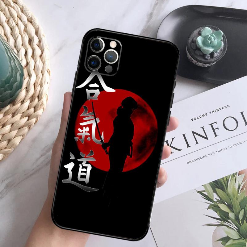 Japan Martial Aikido Phone Case For iPhone 16 Pro 11 12 13 14 15 Pro Max Mini XS X XR 7 8 16 Plus Cover Coque