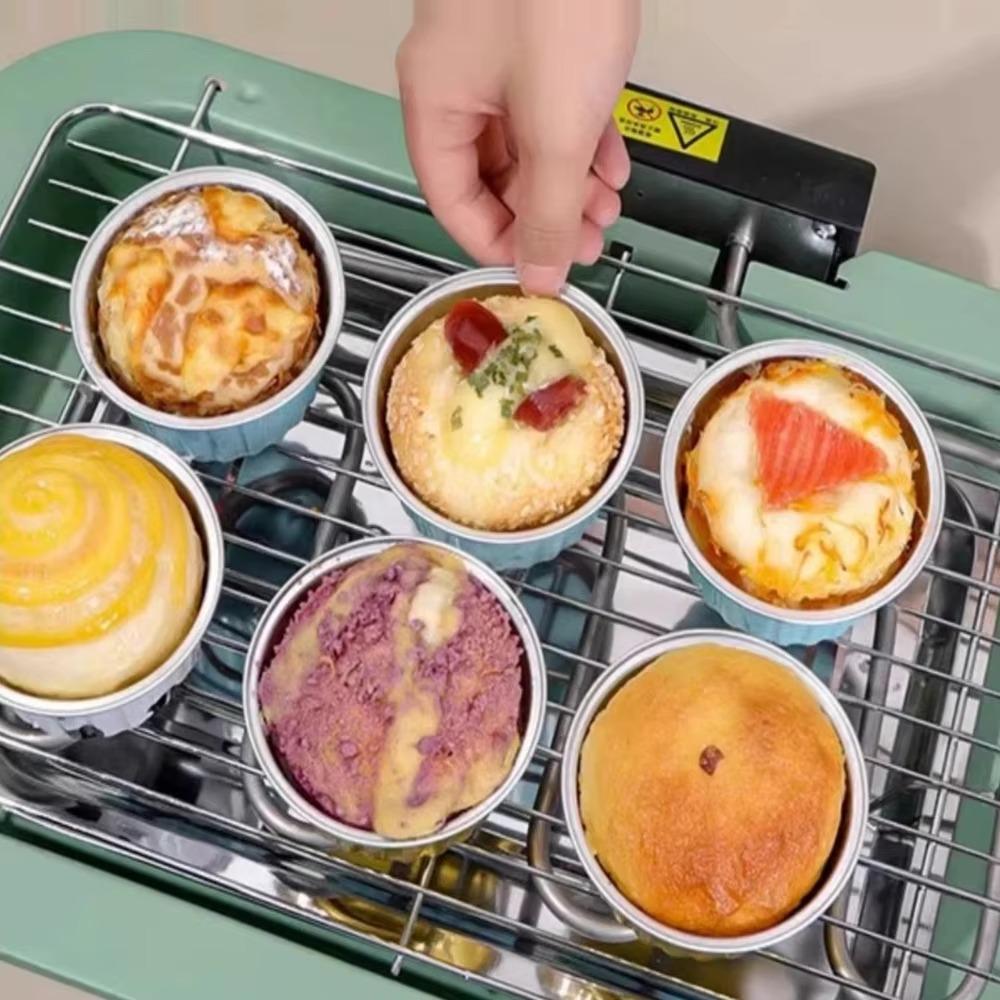 10pcs New Reusable Aluminum Foil Tin Cup Cake Tool Round Tinfoil Box Small Baking Tray Tinfoil Cups