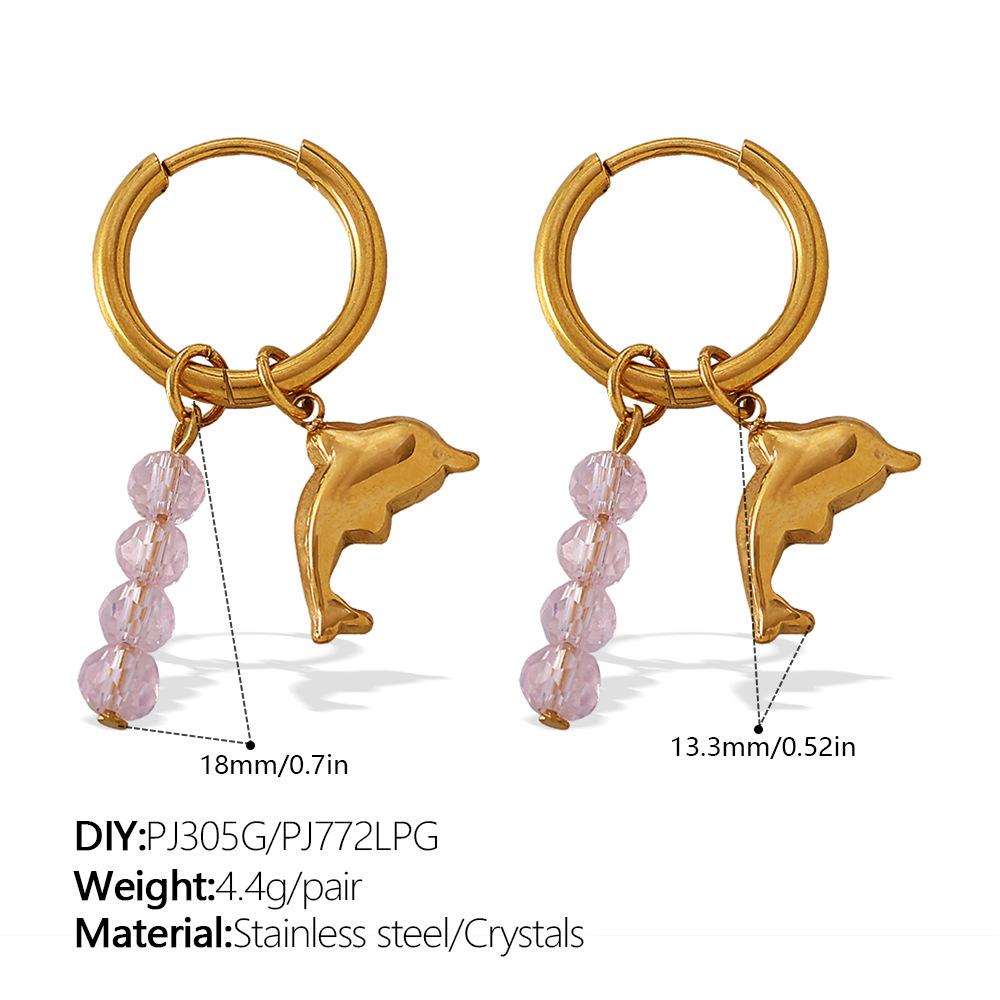 Fashion Multi-Element Diy Earrings Stainless Steel Gold-Plated Light Luxury High-End Earrings Jewelry Women