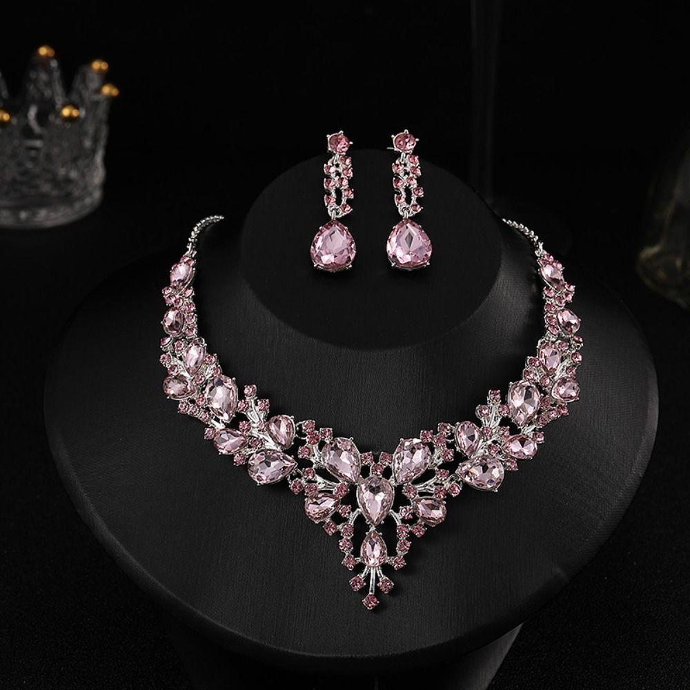 Shape Temperament Korean Style Earrings Wedding Jewelry Set Women Necklace Necklace Ear Studs Set