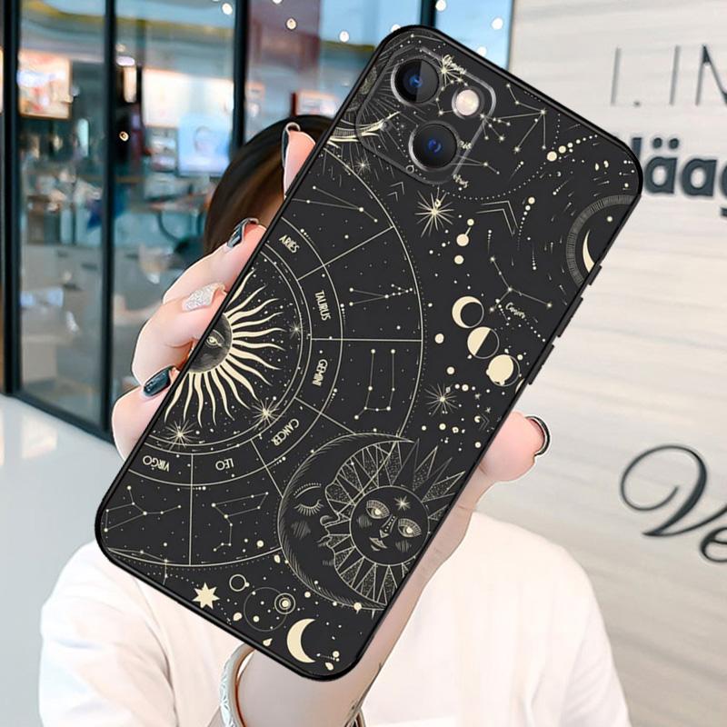 Sun Moons Star Signs Astrological Celestial Phone Case For iPhone 13 12 11 14 15 16 Pro Max Plus XR X XS MAX Back Cover