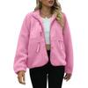 Women's Fashion Casual Stacked Lapel Single Button Fleece Sports Sweatshirt Jacket Outerwear