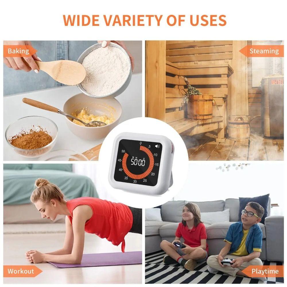 Rechargeable Visual Analog Timer Alert Hour Meter Countdown Clock Convenient Rotary Timer  Indoor