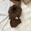 Scarf women's new winter versatile solid color soft waxy knitted wool short scarf warm scarf
