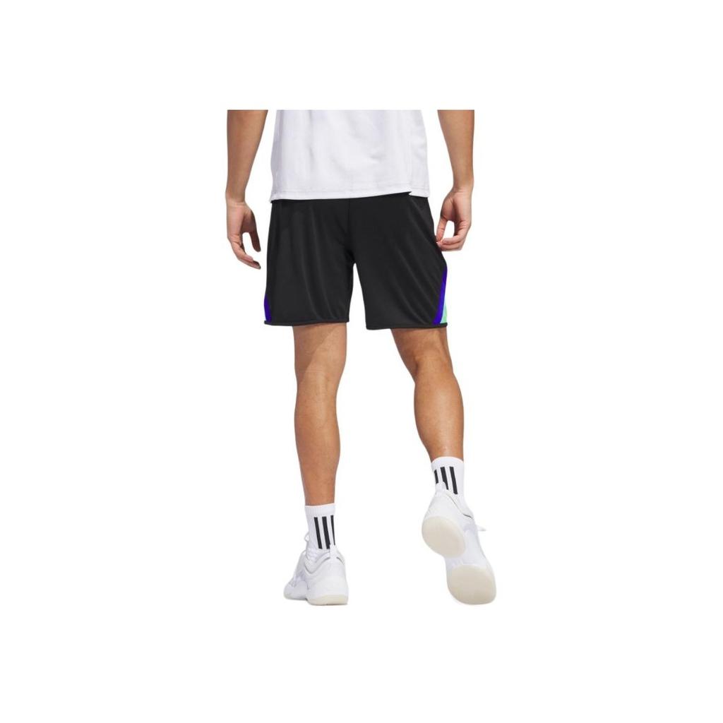 Adidas SS25 Casual Simple Versatile Loose Quick-Dry Basketball Shorts Men Shorts Black Bright-Green JN4717