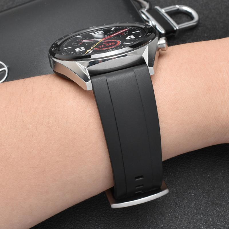 Óraszíj Minőségi gumi óraszíj 18mm 20mm 22mm 24mm Sport óraszíj Fekete zöld csuklópánt gyorskioldó rugós rúddal