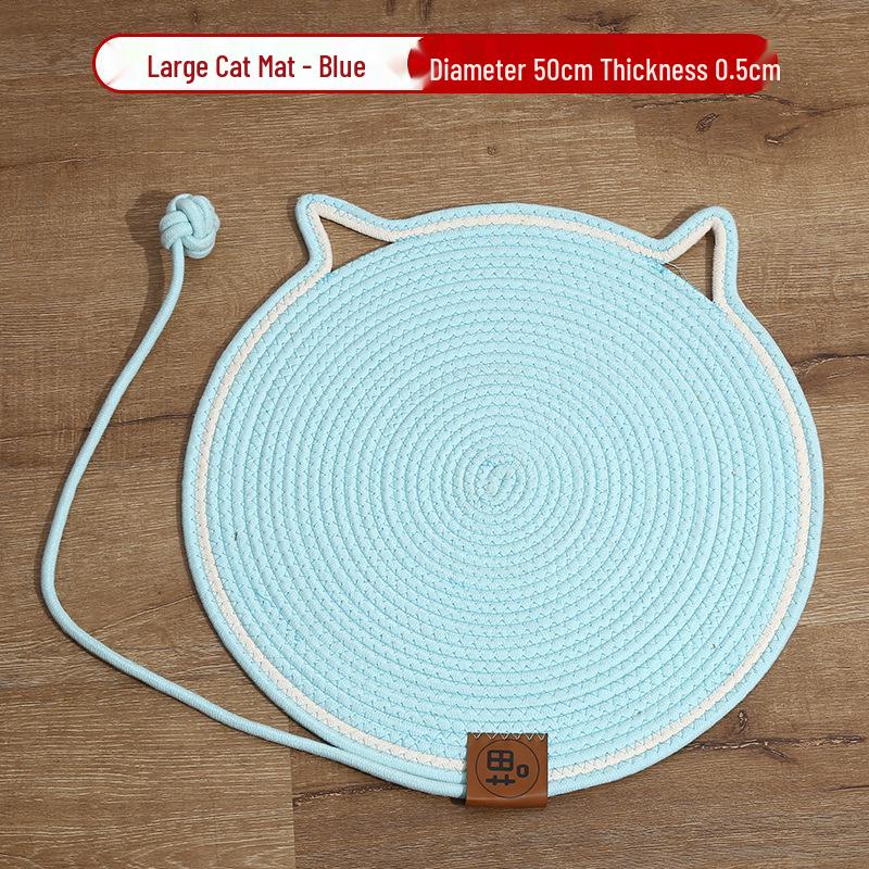 Wear-Resistant Woven Cat Scratching Mat with Self-Entertainment Ball, Cooling Mat, and Sleeping Area