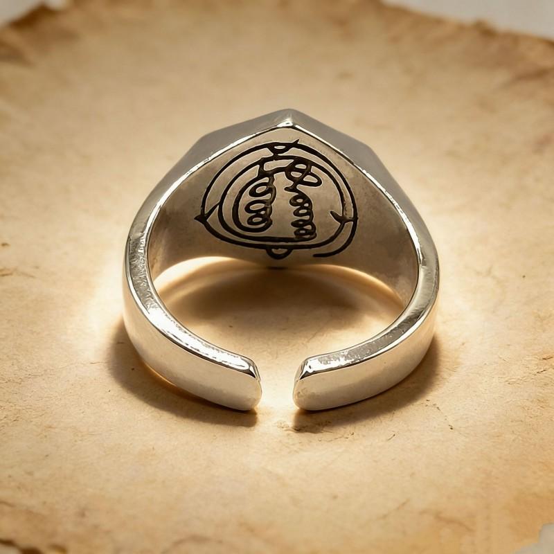 Adjustable Open Ring With Chinese Character Motif Vintage Retro Style Unisex Copper Finger Fashion Statement