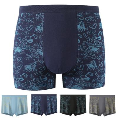 Herren-Boxershorts, elastisch, hohe Taille, lockerer Schnitt, hohe Elastizität, Shorts, Slips, atmungsaktiv, glatter Druck